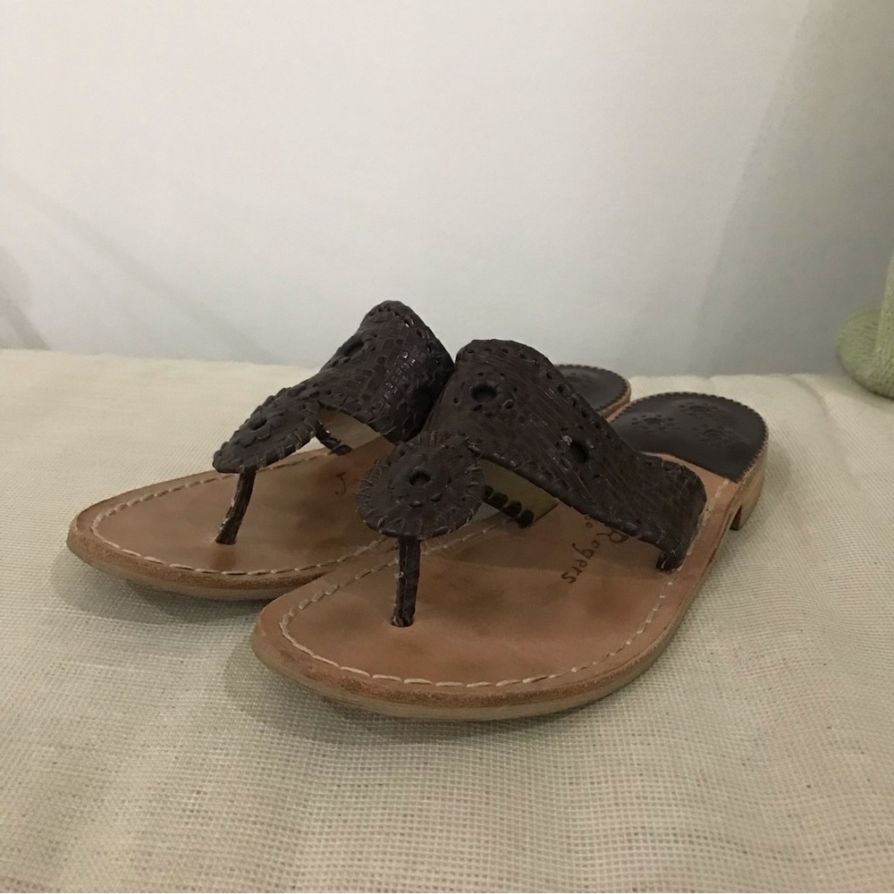 Jack Rogers Chocolate Brown Woven Sandals Size 7.5